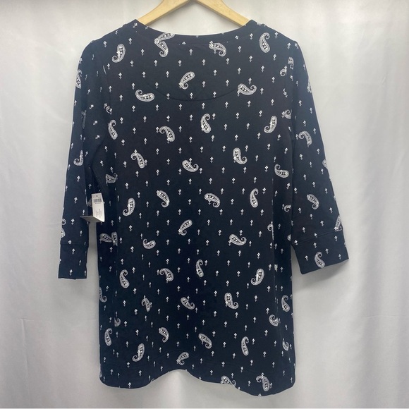 Chico's Women’s NWT Zenergy Bandana Tunic SZ 1 (8/10) Black/White 3/4 SL - Picture 13 of 14